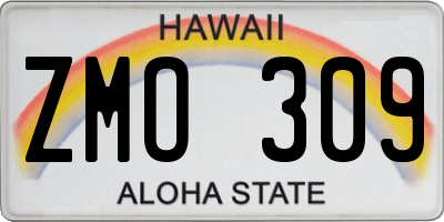 HI license plate ZMO309