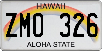 HI license plate ZMO326