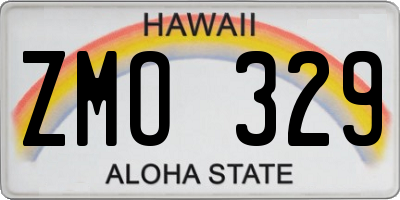 HI license plate ZMO329
