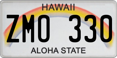 HI license plate ZMO330