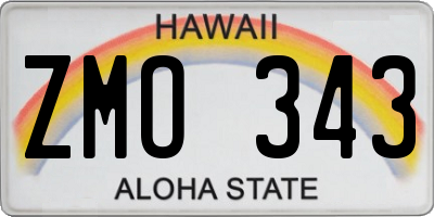 HI license plate ZMO343