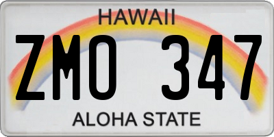 HI license plate ZMO347