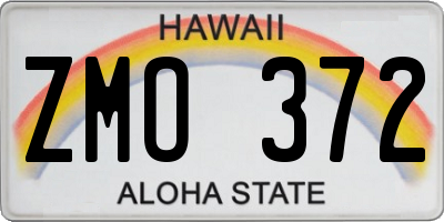 HI license plate ZMO372