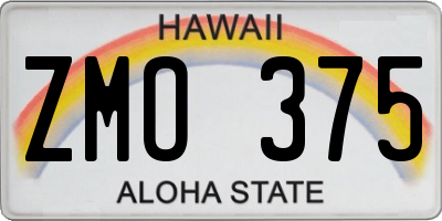 HI license plate ZMO375
