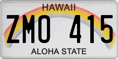HI license plate ZMO415