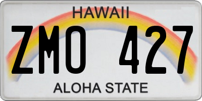 HI license plate ZMO427