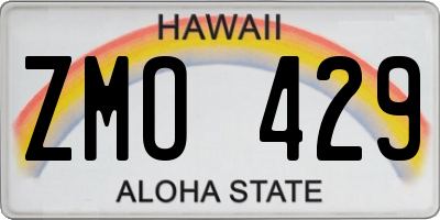 HI license plate ZMO429