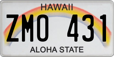 HI license plate ZMO431