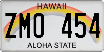 HI license plate ZMO454