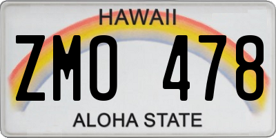 HI license plate ZMO478