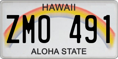 HI license plate ZMO491
