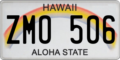 HI license plate ZMO506
