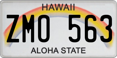 HI license plate ZMO563