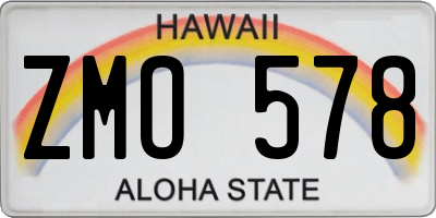 HI license plate ZMO578