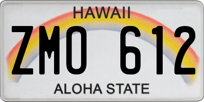 HI license plate ZMO612