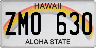 HI license plate ZMO630