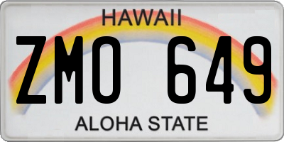 HI license plate ZMO649
