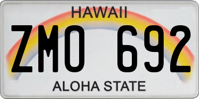 HI license plate ZMO692