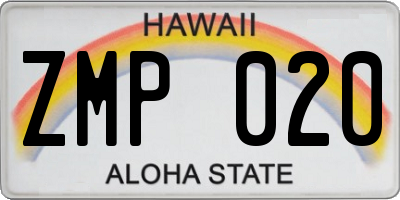 HI license plate ZMP020