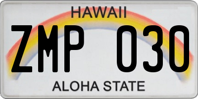 HI license plate ZMP030