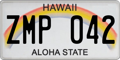 HI license plate ZMP042