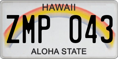 HI license plate ZMP043