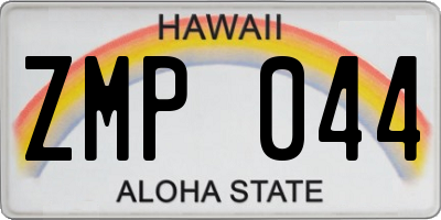 HI license plate ZMP044