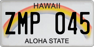 HI license plate ZMP045