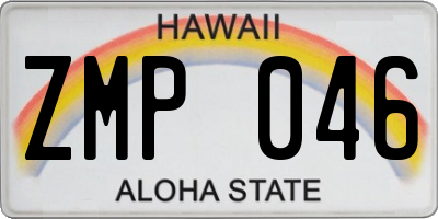 HI license plate ZMP046