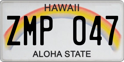 HI license plate ZMP047