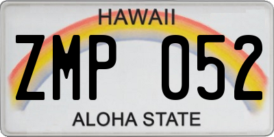 HI license plate ZMP052