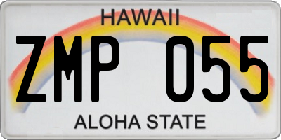 HI license plate ZMP055