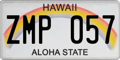 HI license plate ZMP057