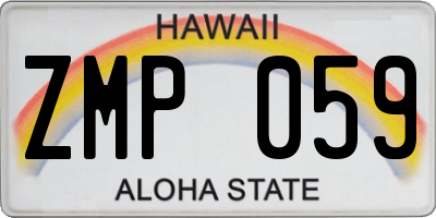 HI license plate ZMP059