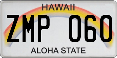 HI license plate ZMP060