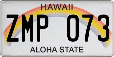 HI license plate ZMP073