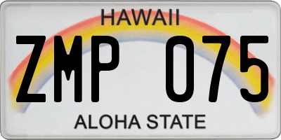 HI license plate ZMP075