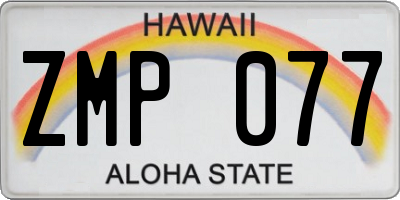 HI license plate ZMP077