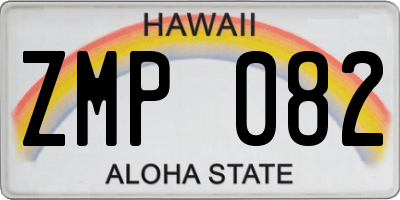 HI license plate ZMP082