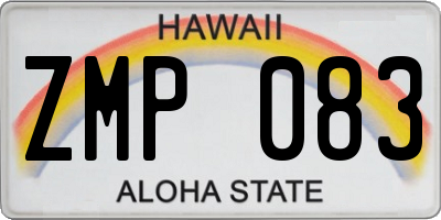 HI license plate ZMP083