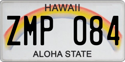 HI license plate ZMP084