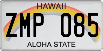HI license plate ZMP085