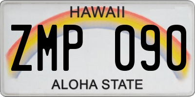 HI license plate ZMP090