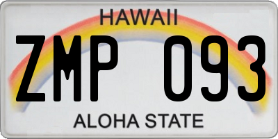 HI license plate ZMP093