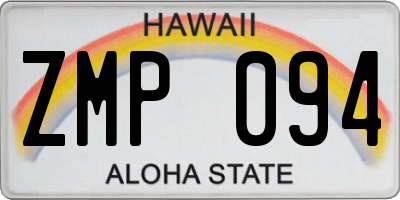 HI license plate ZMP094