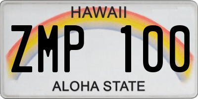 HI license plate ZMP100