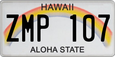 HI license plate ZMP107