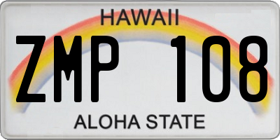 HI license plate ZMP108