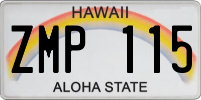 HI license plate ZMP115