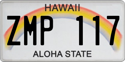 HI license plate ZMP117